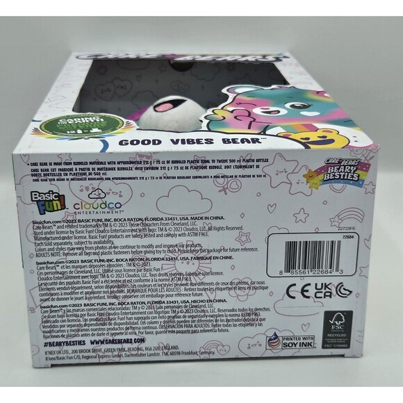 Care Bears Cloudco ~ Good Vibes ~ Plush Smiling Bear Rainbow NIB 14inches - Picture 5 of 7
